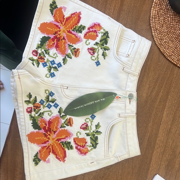 FARM Rio Pants - Embroidered Floral Women's Jean Shorts